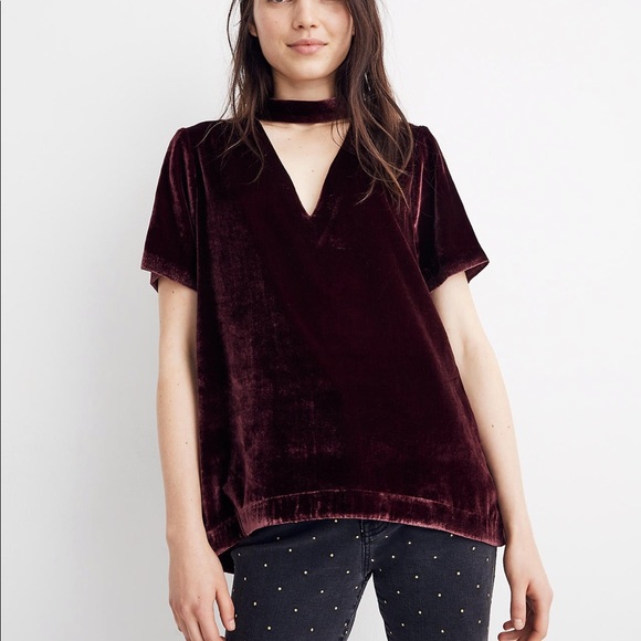 Madewell Tops - NWT Madewell Velvet Choker Top